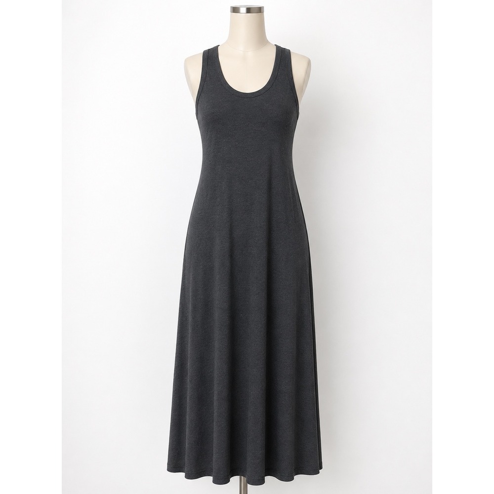 Project Social T Womens Ribbed Scoop Neck Maxi Dress Charcoal Gray Large USA